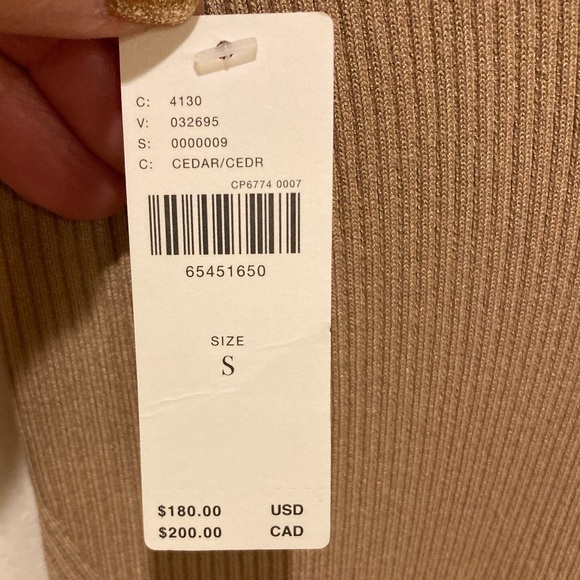 Anthropologie NWT Stretch Knit Mock Neck Sleeveless Dress Beige Woman Size Small - Picture 5 of 14